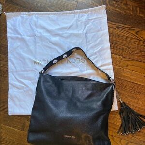 Michael Kors Black Pebbled Leather Shoulder Bag